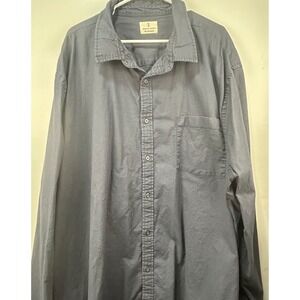 Mutual Weave Mens 4XLT Charcoal Gray Cotton Blend Long Sleeve Button Down Shirt